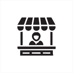 illustration of a person with a shop