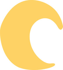 A moon clipart image showing a peaceful night sky with a celestial moon, ideal for Bible story clipart and religious illustrations related to spiritual teachings and heavenly creations.