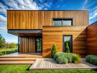 Modern Wooden House Facade Detail - Architectural Photography