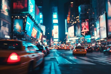 Billboard on night city background side, Generative AI