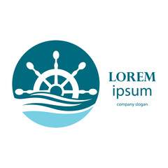 ancient boat steering logo design © Ang' it