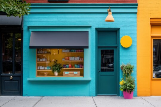A vibrant digital storefront thriving in a colorful online marketplace, attracting customers with its unique offerings.