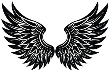 Bird wings silhouette set. Wing flat illustration