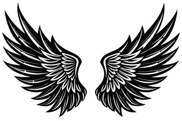 Obraz premium Bird wings silhouette set. Wing flat illustration