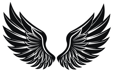 Fototapeta premium Bird wings silhouette set. Wing flat illustration