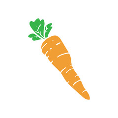 Healthy vegan carrot flat design vector illustration