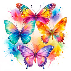 butterflies on a black background