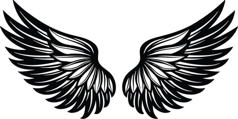 Obraz premium A collection of wing set silhouette vector illustration
