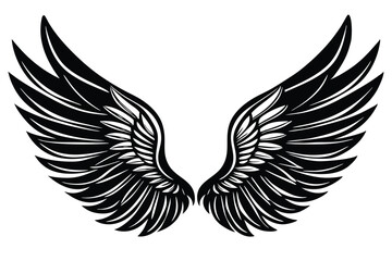A collection of wing set silhouette vector illustration
