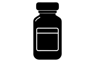 Vitamin Pill Bottle in Simple Lines