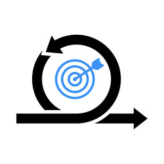 Goal Tracker Icon – Target Representing Achievement and Focused Objectives.