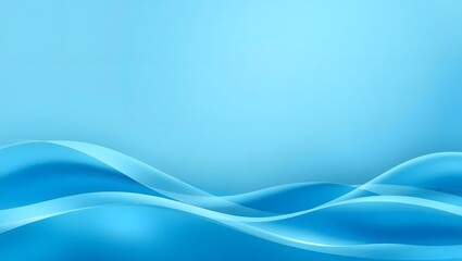 Obraz premium Stylized abstract art with flowing blue wave patterns on a soft blue background, modern flat design