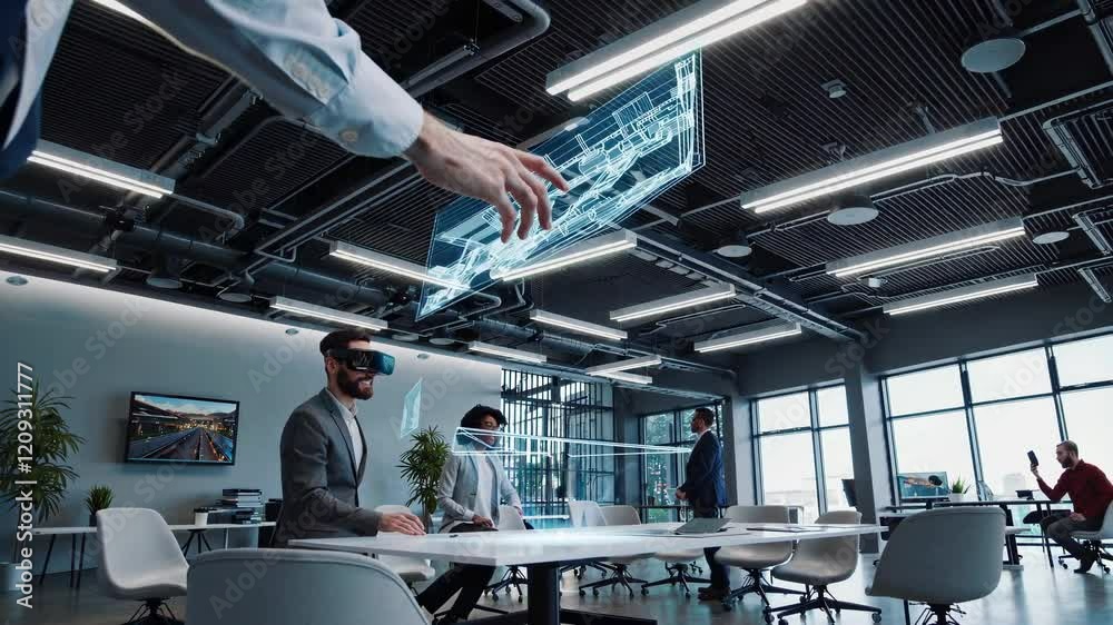 Poster Virtual reality technology enhances collaborative design in a modern office environment