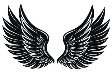 Fototapeta premium Graceful Guardian Angel Icon Vector Cherubic Charm Logo Vector Wings