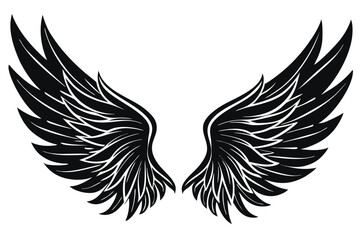 Obraz premium Graceful Guardian Angel Icon Vector Cherubic Charm Logo Vector Wings