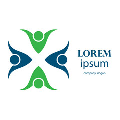 rotating successful people community logo design