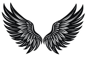 Fototapeta premium A Wings Silhouette black Vector isolated on a white background