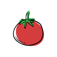 Tomato organic vegan healthy food with cartoon style design vector illustration