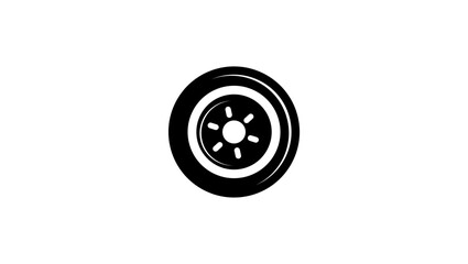 wheel dust shield, black isolated silhouette