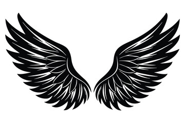Obraz premium Wing Vector silhouette illustration black color