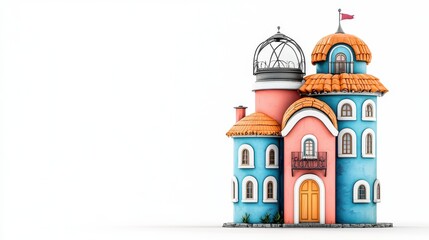 Obraz premium Enchanted Fairytale House: A Whimsical Pastel Dream Home Illustration