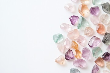 Stunning fluorite earrings showcase vibrant stones creatively arranged on a clean surface