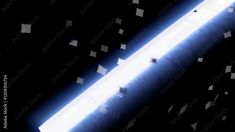 Poster dynamic explosion of light particles creating an immersive cosmic experience in a dark environment