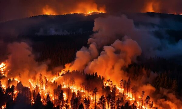 Drone Captures Forest Fire