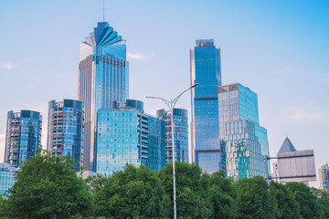 Partial close-up of urban architecture in Nanchang, Jiangxi Province, China on April 1, 2024