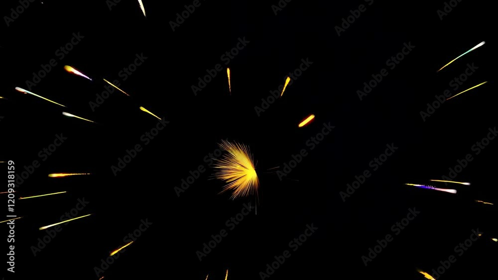Poster vibrant explosion of light and color creates a mesmerizing visual experience at night