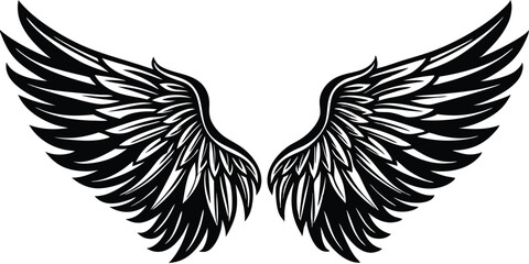 Obraz premium A Wings Silhouette black Vector