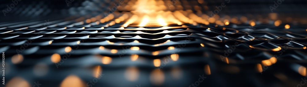 Poster this stylish abstract industrial background features a metallic grid showcasing geometric patterns. 