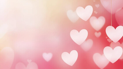A colorful pattern of overlapping hearts in shades of red, pink, and white, creating a lively and romantic design.