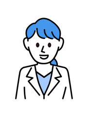 白衣を着た説明する女医