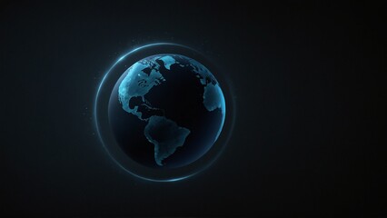 Fototapeta premium Glowing Earth in Stylized Colors Representing Technological Advancement 
