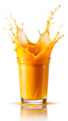 orange juice splash in glass