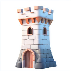 The pink and white tower resembles a castle tower from a fairytale