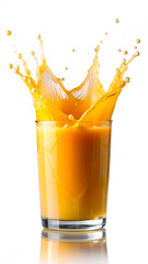 orange juice splash in glass