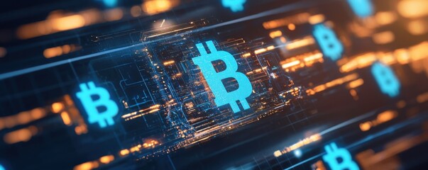 Exploring cryptocurrency dynamics bitcoin technology insights digital realm graphic visualization futuristic perspective