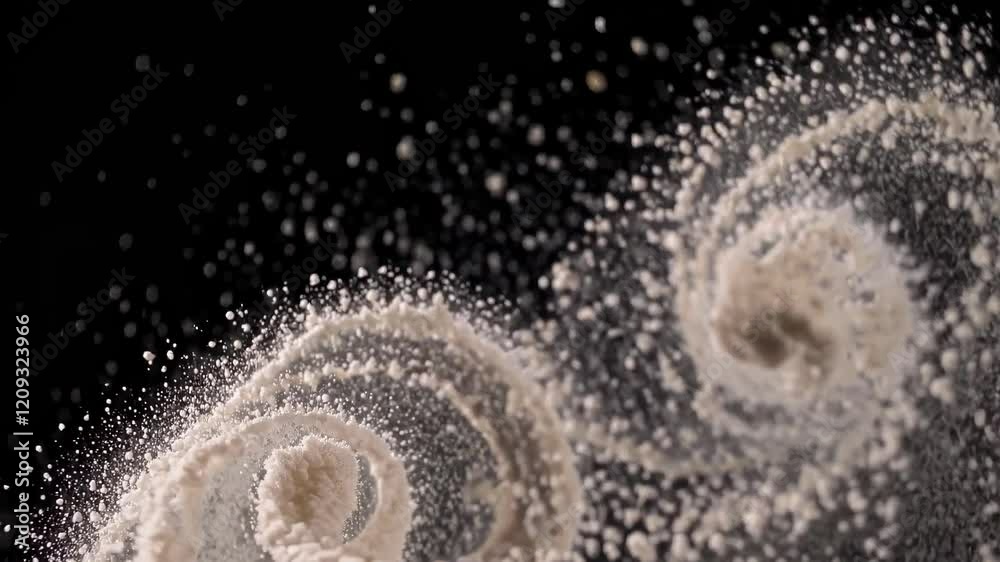 Poster Creative swirling patterns emerge as fine particles dance in a mesmerizing display of movement and texture