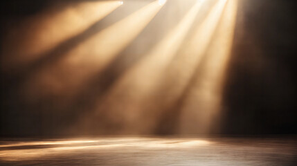 Obraz premium Dynamic light rays spotlighting isolated area studio environment photography concept