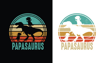 Papasaurus Dinosaur Vintage Bundles.Dad Lover Vintage.