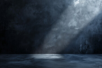 Black empty room with sunlight