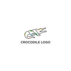 crocodile vector logo outline style
