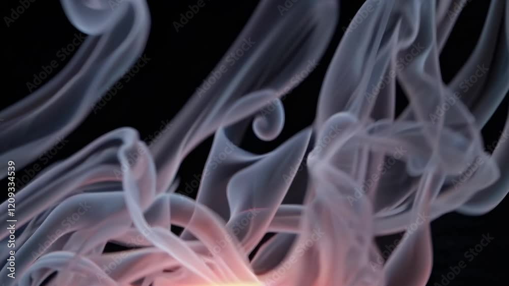 Poster Smoke swirls gracefully against a dark background, creating an enchanting visual display of movement and form