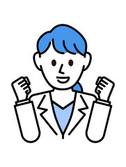 白衣を着た説明する女医