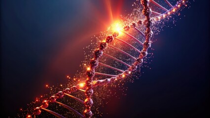 Illuminated Double Helix A Glowing Representation of Genetic Code and Life's Blueprint