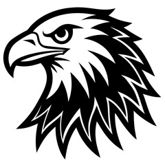 eagle head vector silhouette with white background