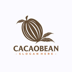 Chocolate bean icon vector. Cacao logo design template.