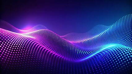 A mesmerizing abstract dot wave in cobalt blue and moody violet hues creates a sense of depth and visual tension, texture, background